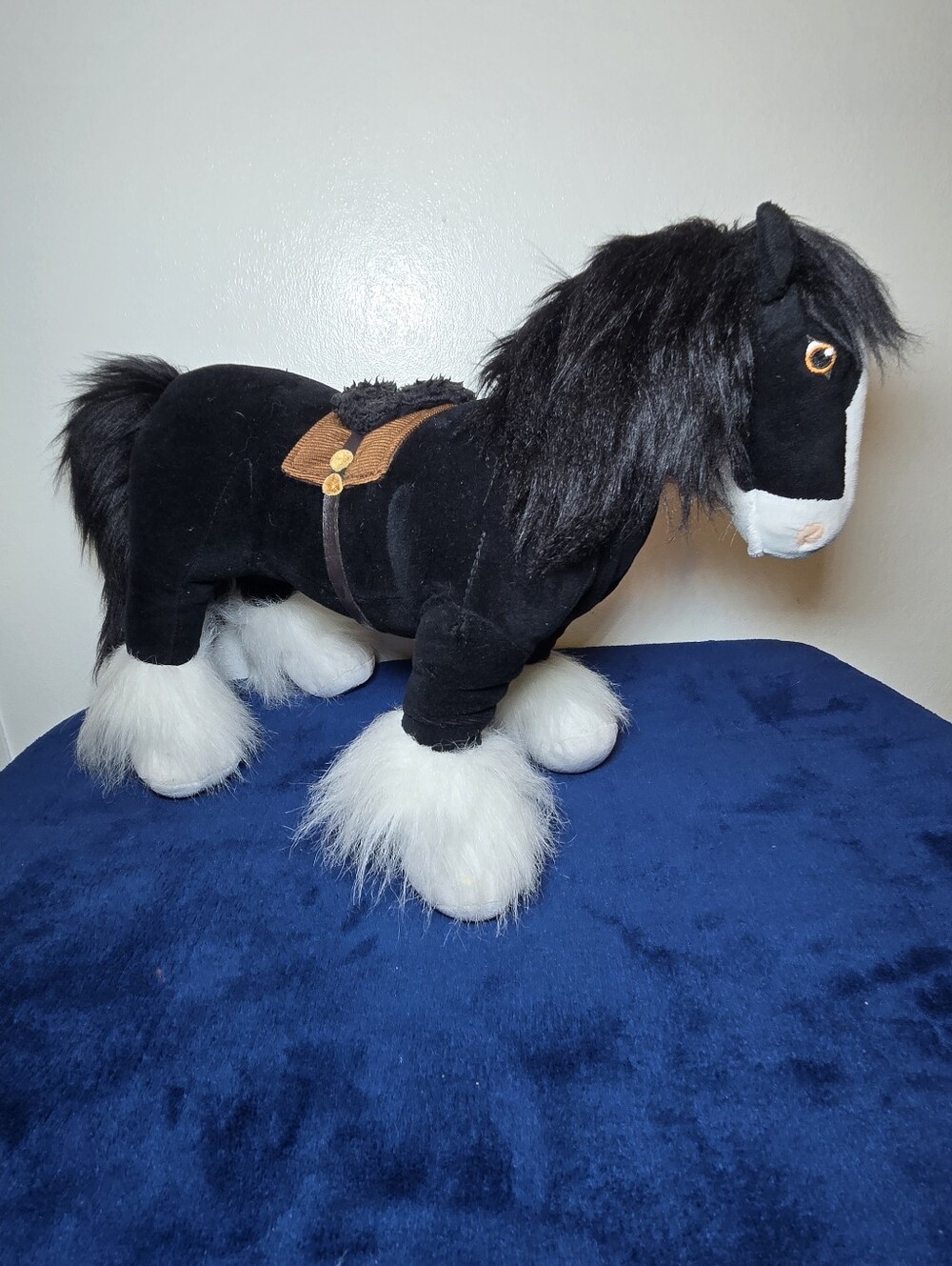 ANGUS Shire Horse Plush Disney Store Brave  Black White 17"